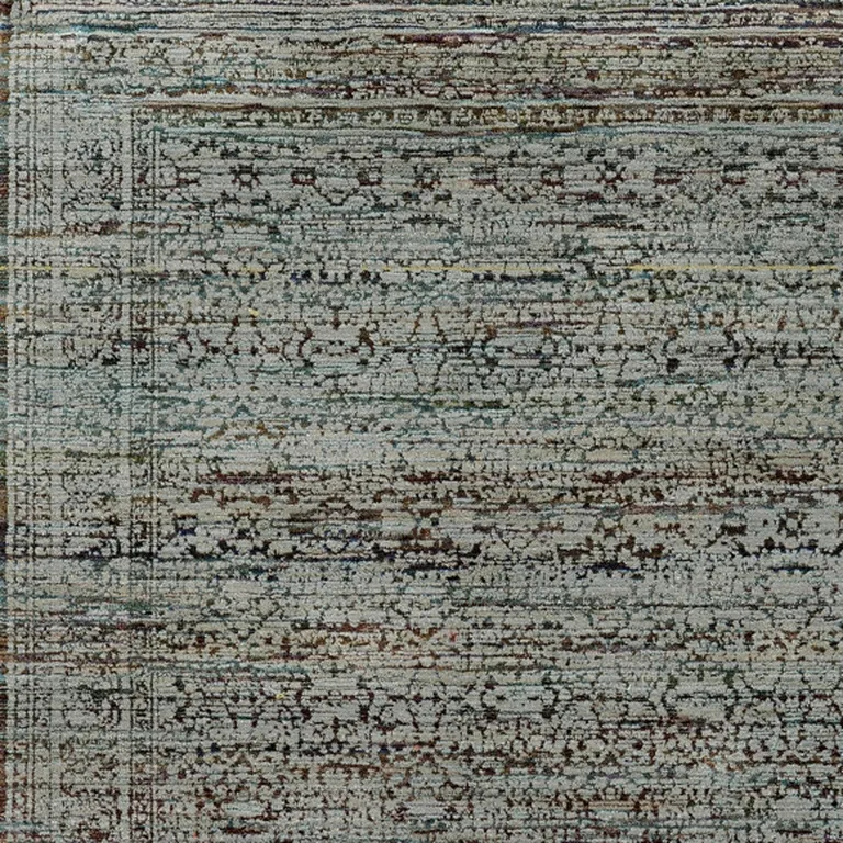 Blue And Purple Oriental Power Loom Stain Resistant Area Rug Photo 3