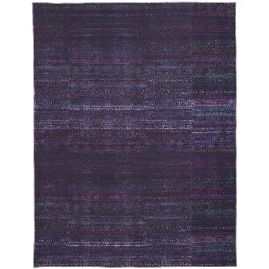 Blue And Purple Striped Power Loom Area Rug Photo 4