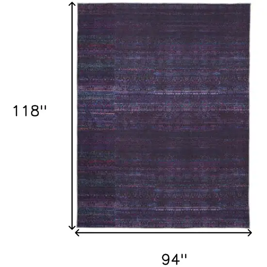 Blue And Purple Striped Power Loom Area Rug Photo 3