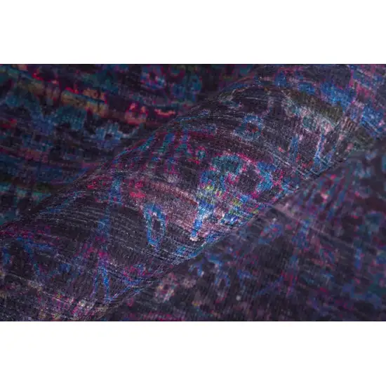 Blue And Purple Striped Power Loom Area Rug Photo 8