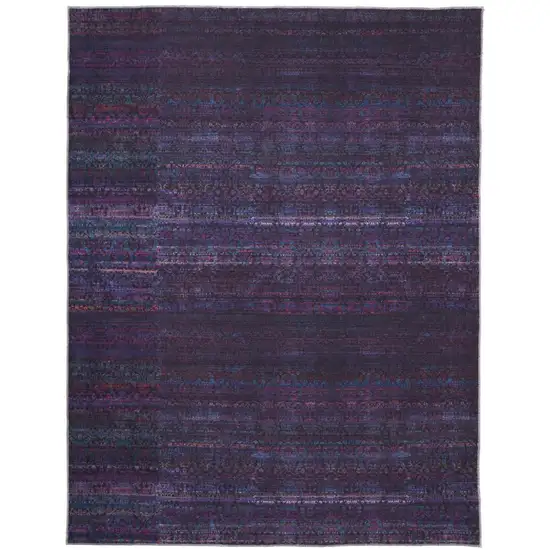 Blue And Purple Striped Power Loom Area Rug Photo 2