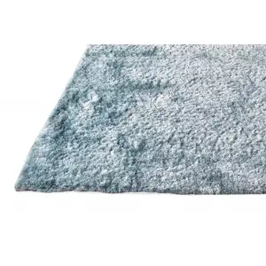 Photo of Blue And Silver Shag Tufted Handmade Area Rug