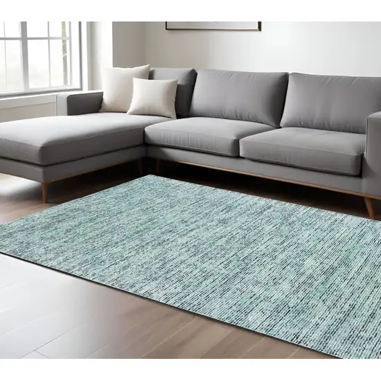 Blue And Teal Hand Tufted Area Rug Photo 1