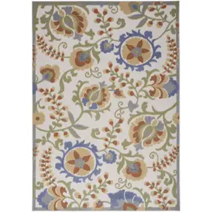 Photo of Blue And Yellow Floral Power Loom Area Rug