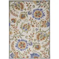 Photo of Blue And Yellow Floral Power Loom Area Rug