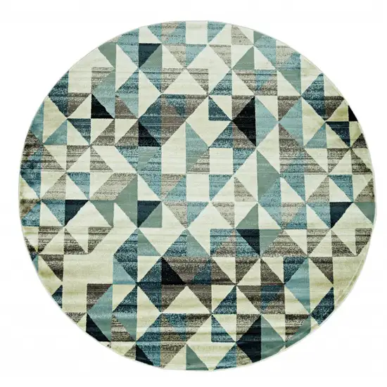 Blue Beige Nested Diamonds Modern Area Rug Photo 1