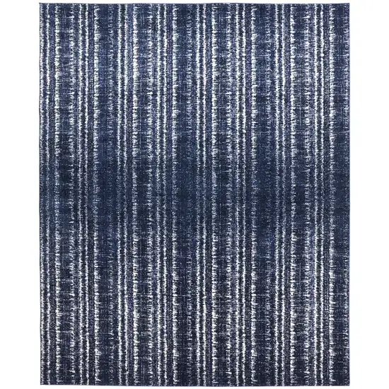 Blue Black and Ivory Power Loom Area Rug Photo 2