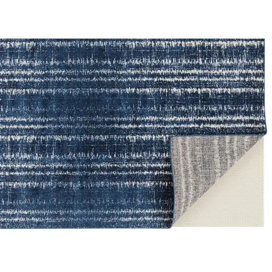 Blue Black and Ivory Power Loom Area Rug Photo 6