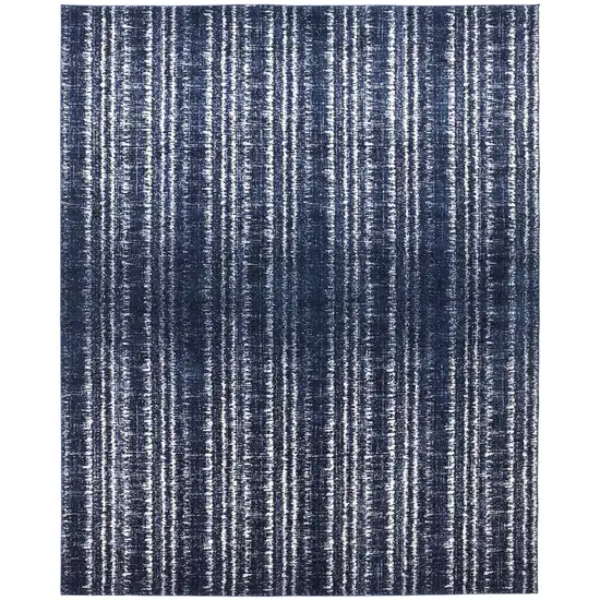 Blue Black and Ivory Power Loom Area Rug Photo 5