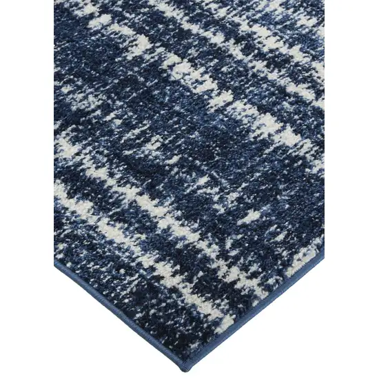 Blue Black and Ivory Power Loom Area Rug Photo 7