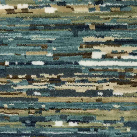 Blue Brown And Ivory Striped Area Rug Photo 7