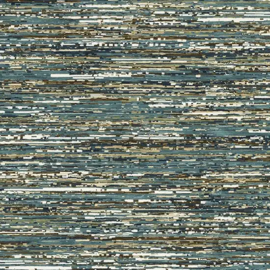 Blue Brown And Ivory Striped Area Rug Photo 9