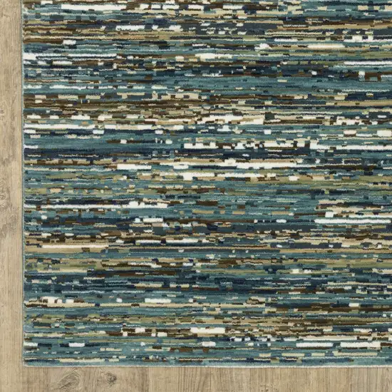 Blue Brown And Ivory Striped Area Rug Photo 8