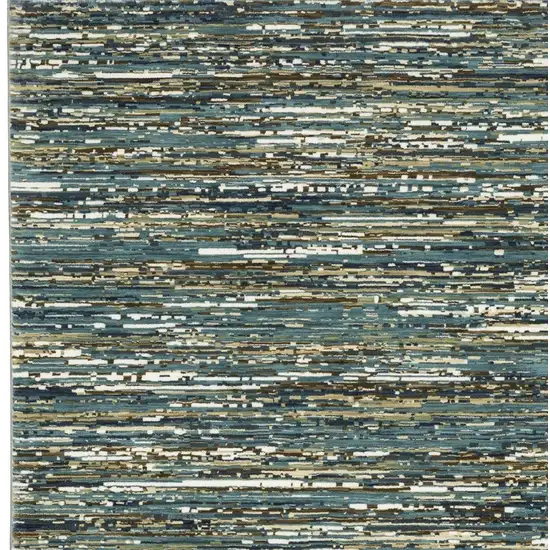 Blue Brown And Ivory Striped Area Rug Photo 9