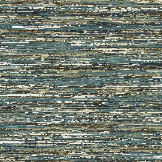 Blue Brown And Ivory Striped Area Rug Photo 9