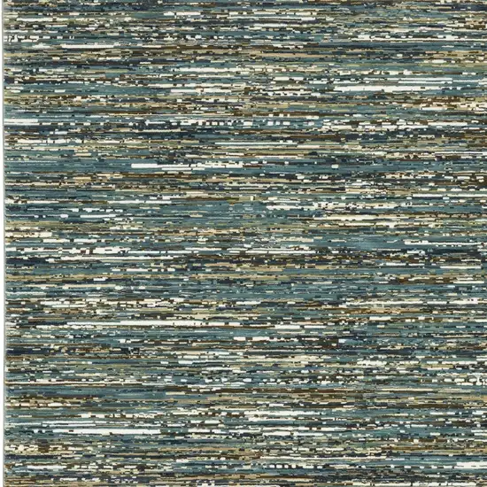 Blue Brown And Ivory Striped Area Rug Photo 9