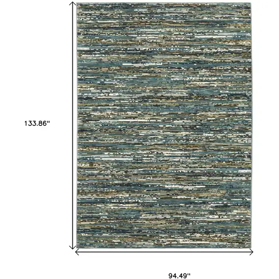 Blue Brown And Ivory Striped Area Rug Photo 3