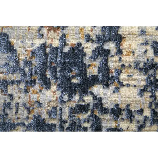 Blue Brown and Gray Abstract Power Loom Area Rug Photo 5