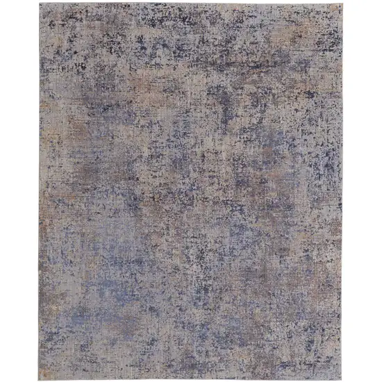 Blue Brown and Gray Abstract Power Loom Area Rug Photo 2