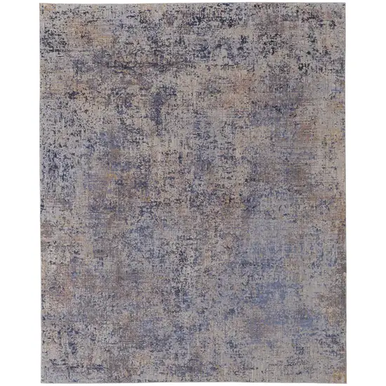 Blue Brown and Tan Abstract Power Loom Area Rug Photo 5