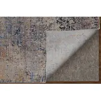 Photo of Blue Brown and Tan Abstract Power Loom Area Rug