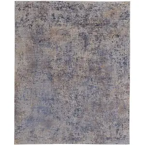 Photo of Blue Brown and Tan Abstract Power Loom Area Rug