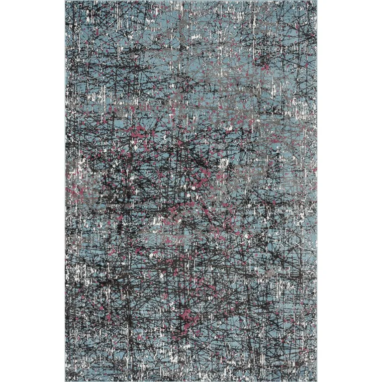 Blue Chaotic Strokes Area Rug Photo 1