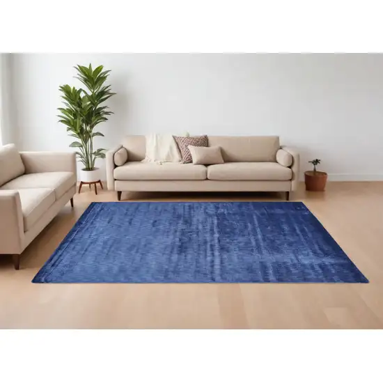 Blue Chevron Hand Woven Area Rug Photo 2