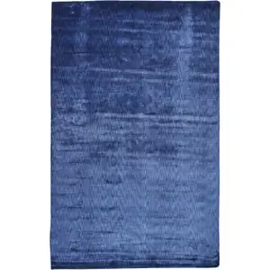 Photo of Blue Chevron Hand Woven Area Rug