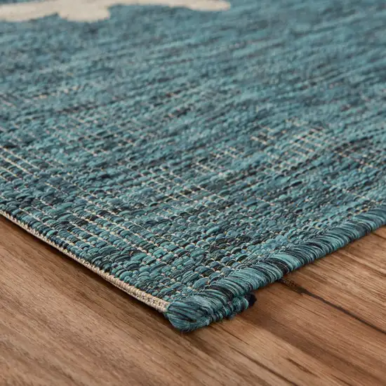 Blue Coral Reef Indoor Outdoor Area Rug Photo 6