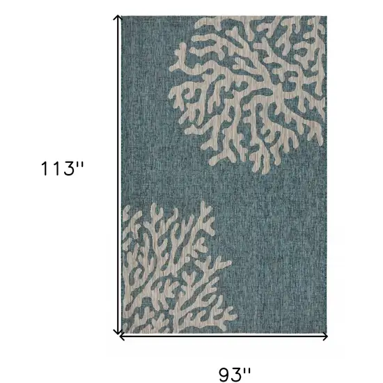 Blue Coral Reef Indoor Outdoor Area Rug Photo 12