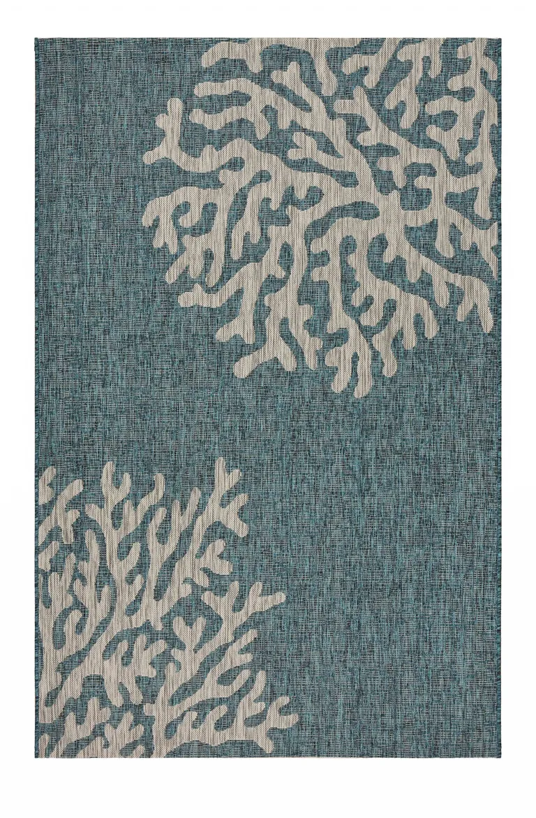 Blue Coral Reef Indoor Outdoor Area Rug Photo 5