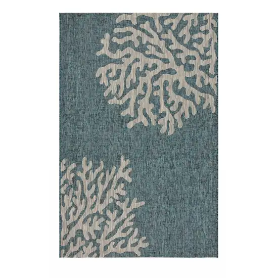 Blue Coral Reef Indoor Outdoor Area Rug Photo 5