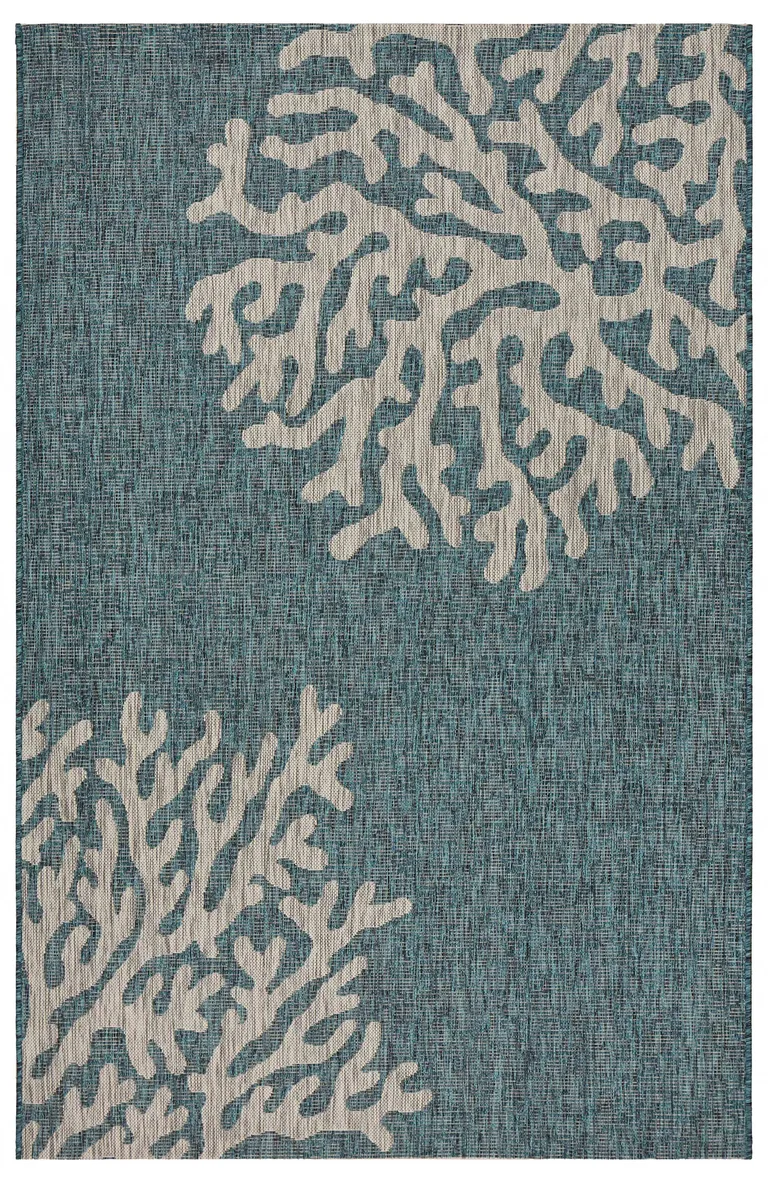 Blue Coral Reef Indoor Outdoor Area Rug Photo 1