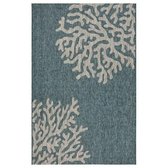 Blue Coral Reef Indoor Outdoor Area Rug Photo 1