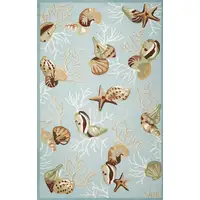Photo of Blue Corals And Shells Indoor Area Rug