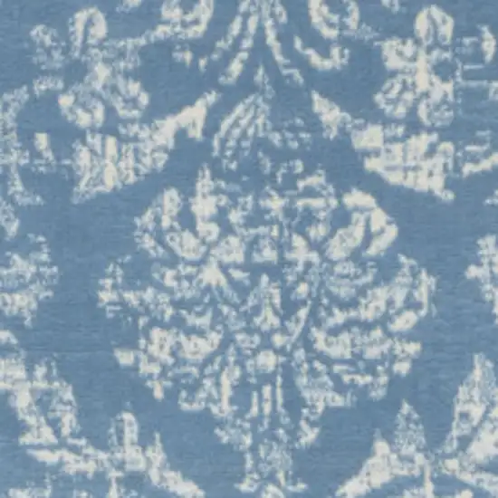 Blue Damask Power Loom Area Rug Photo 4