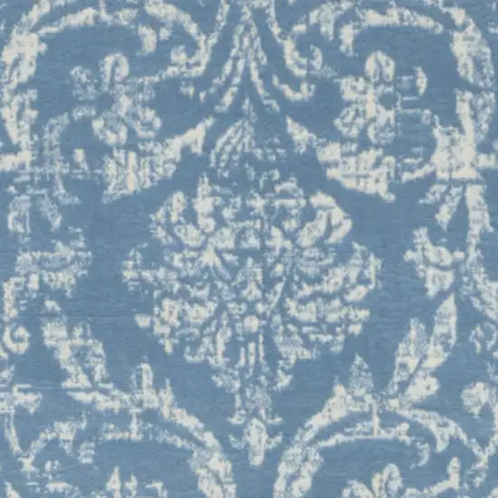 Blue Damask Power Loom Area Rug Photo 5