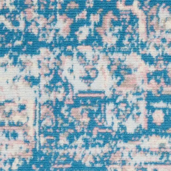 Blue Damask Power Loom Area Rug Photo 9