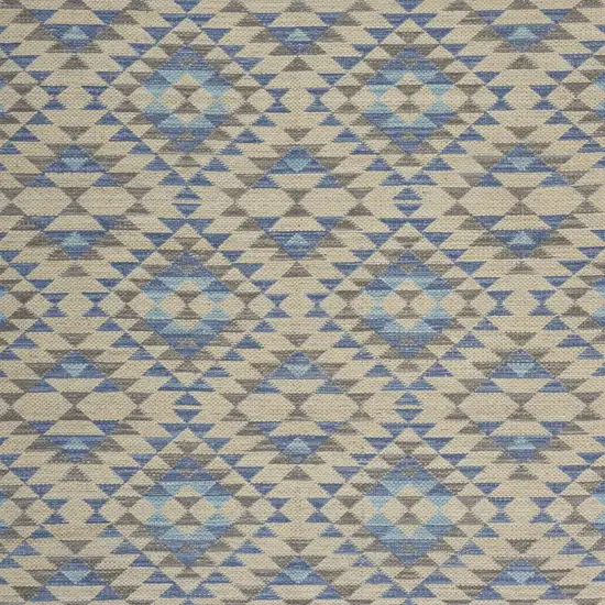 Blue Decorative Lattice Area Rug Photo 2