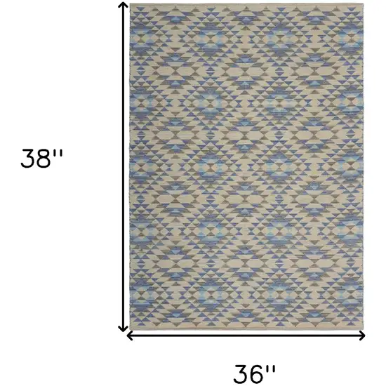 Blue Decorative Lattice Area Rug Photo 8