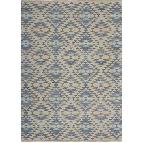 Blue Decorative Lattice Area Rug Photo 5