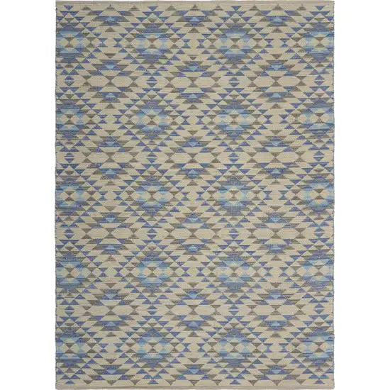 Blue Decorative Lattice Area Rug Photo 1