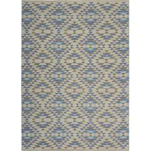 Photo of Blue Decorative Lattice Area Rug