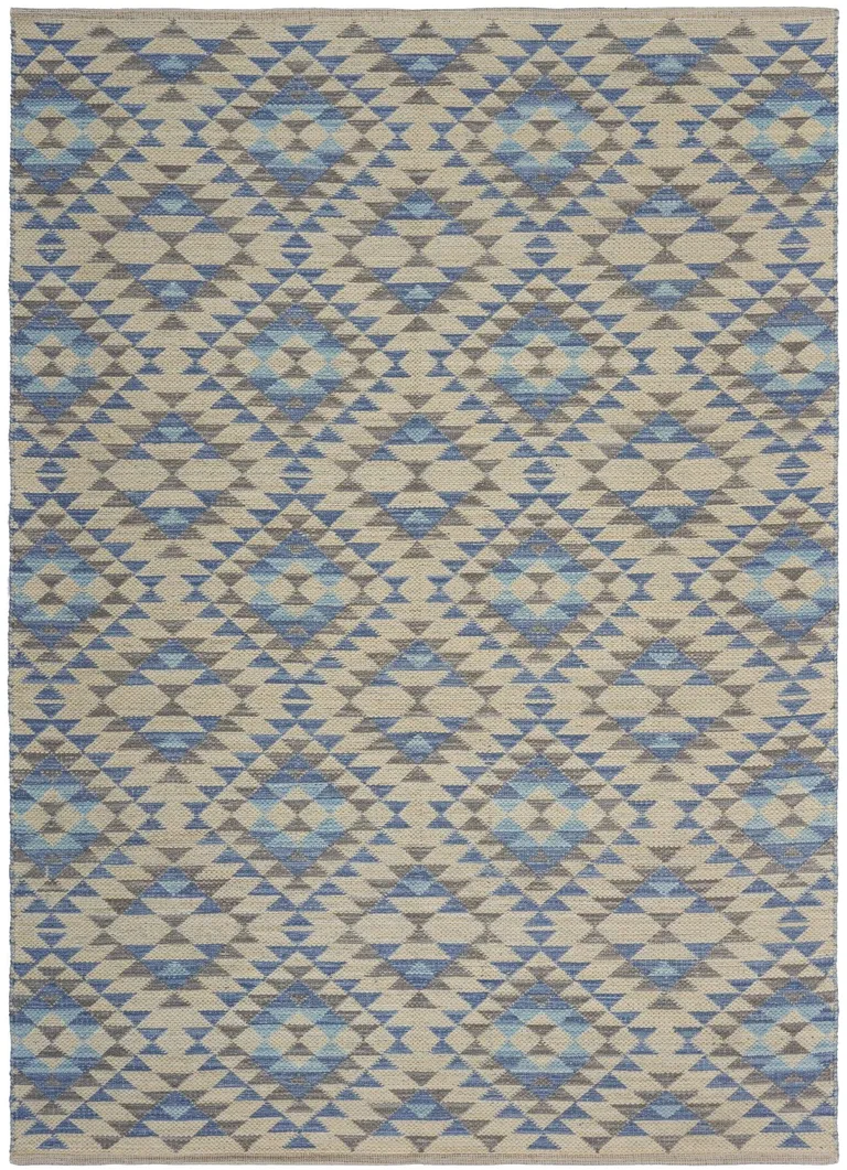 Blue Decorative Lattice Area Rug Photo 5