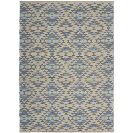 Blue Decorative Lattice Area Rug Photo 5