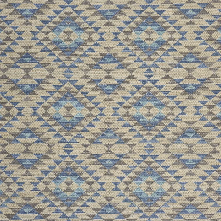 Blue Decorative Lattice Area Rug Photo 2