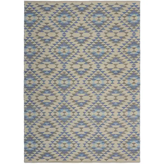 Blue Decorative Lattice Area Rug Photo 5