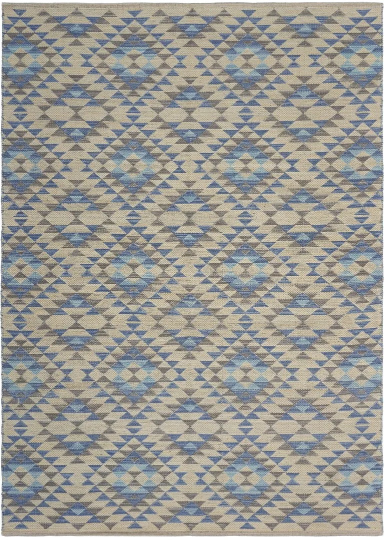 Blue Decorative Lattice Area Rug Photo 5