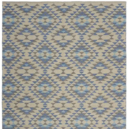 Blue Decorative Lattice Area Rug Photo 5